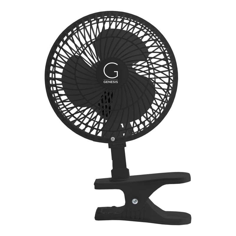 Genesis 6-Inch Clip Convertible Table-Top & Clip Fan Two Quiet Speeds - Ideal For The Home, Office, Dorm, More Black (A1CLIPFANBLACK - Image 1